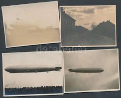 1931 Zeppelin léghajó Csepeli útja 4 db fotó /Zeppelin in Hungary 4 photos  6x9 cm