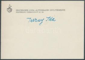 Turay Ida (1908-1997) színésznő, érdemes művész aláírása