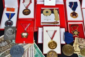 Doboznyi vegyes szocialista kitüntetés és jelvény, emlékérem és bankjegy tétel T:vegyes