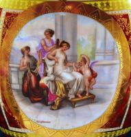 Victoria füles díszváza, matricás és kézzel festett, jelzett (Kaufmmann), hibátlan, m:44 cm ( Victor...