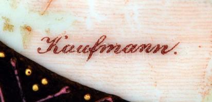 Victoria füles díszváza, matricás és kézzel festett, jelzett (Kaufmmann), hibátlan, m:44 cm ( Victor...