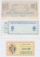 Olaszország 1976. "Kereskedők Egyesülete - Massa" csekk 50L + 1977. "Novarai Népbank&...