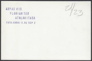 1982 Karai S.: Mélytengeri búvárruhában dolgozó homokfúvók az Árpád hídon, 9x14 cm