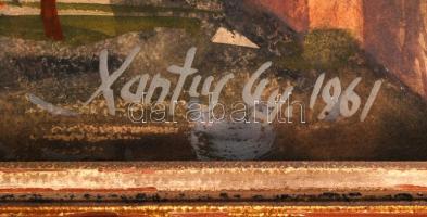 Xantus Gyula (1919-1993): Tokaji utca. Akvarell, papír, jelzett, üvegezett keretben, 40×58 cm