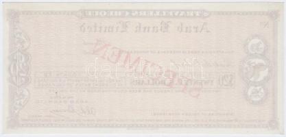 Amerikai Egyesült Államok DN "Arab Bank" 20$ "SPECIMEN" utazási csekk T:I- kis s...