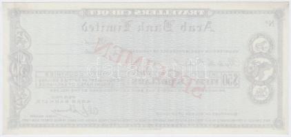 Amerikai Egyesült Államok DN "Arab Bank" 50$ "SPECIMEN" utazási csekk T:I kis sz...