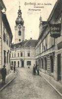 Hartberg, Kirchengasse, Lederhandlung / church street, leather shop (b)