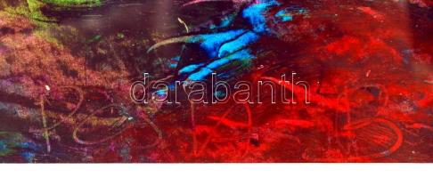 Cs. Németh Miklós (1934-2012): Lírai absztrakt. Olaj, papír, jelzett, üvegezett keretben, 23×33 cm