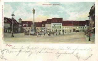 1899 Ceská Lípa, Leipa; Marktplatz / market place, column (EK)