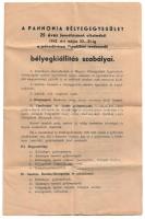 1942. "Pannonia Bélyeg Egyesület" Br plakett eredeti dísztokban, a bélyegkiállítás szabály...
