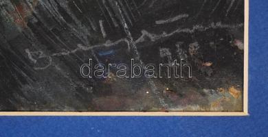 Bodnár István: Vác. Vegyes technika, papír, jelzett, 38×48 cm