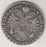 1820B 3Kr Ag &quot;I. Ferenc&quot; T:2-,3 Unger III.:1391.a