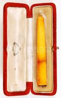 Borostyán szipka eredeti dobozában / Amber cigarette holder 12 cm