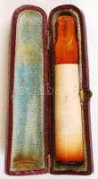 Tajtékkő és borostyán szipka eredeti dobozában / Amber cigarette holder 12 cm