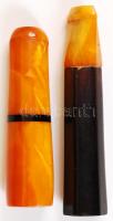 Borostyán szipka 2 db / Amber cigarette holders 6 cm