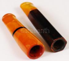 Borostyán szipka 2 db  / Amber cigarette holders 6 cm