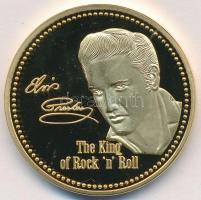 Amerikai Egyesült Államok DN Elvis Presley / A rock n roll királya aranyozott emlékérem (40mm) T:PP USA ND Elvis Presley / The King of Rock n Roll gilt medallion (40mm) C:PP