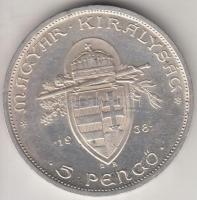 1938. 5P Ag "Szent István" T:2 Adamo P8.1