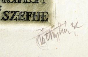 Petry Béla Albert (1902-1996): A székely lakodalom emlékére. Rézkarc-papír, jelzett 10x9cm