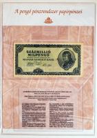 2010 Bankjegyek egy letűnt korszakból, A pengő korszak papírpénzei, gyűrűs lefűzőben, szilikon tasak...