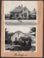 cca 1903-1904 2 db fotó: Sárbogárd, pénzügyőri szakasz, pénzügyőri laktanya; képeslapterv levelezőlapra ragasztva, feliratozva, 14×10,5 cm