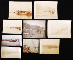 1900-1904 Kikötők, hajók 9 fotó Olaszországból / Italy ports and ships 9 photos 9x12 cm