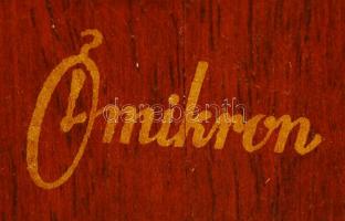 Ómikron kandalló óra, jelzett, üveg számlap hiányzik, nem működik, 13×40 cm, m:21 cm