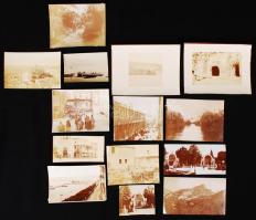 1900-1904 Olaszország Messina, Palermo és más városok 13 db feliratozott fotó / Italy described photos 13 pieces cca 9x11 cm