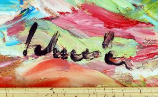 Schéner Mihály (1923-2009): Velence. Olaj, farost, jelzett, keretben, 70×50 cm