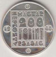 1985. 200Ft Ag "Természetvédelem-vidra" T:PP