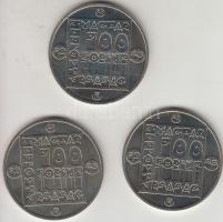 1985. 100Ft (3x) "Természetvédelem - Vadmacska, Mocsári teknős, Vidra" T:BU