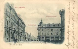 1899 Győr, Deák utca, Vörös palota, Királyi ítélőtábla, kiadja Nitsmann József (EK)