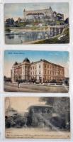 6 db RÉGI felvidéki városképes lap egy panorámalappal; Kassa, Zólyom, Komárom, Tátra Korompa / 6 old...
