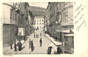 Ventimiglia, Via della Stazione / street, hotel, cafe, restaurant (b)