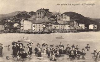 Ventimiglia, bagnanti / bathing people, boats (Rb)