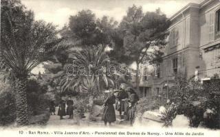 Sanremo, Villa jeanne dArc, Pensionnat des Dames de Nancy, Une Allée du Jardin / girl school, park, promenade