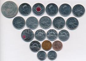 Kanada 1945-2008. 1c-25c 20db fémpénz T:vegyes Canada 1945-2008. 1 Cent - 25 Cents 20pcs of metal coins C:mixed