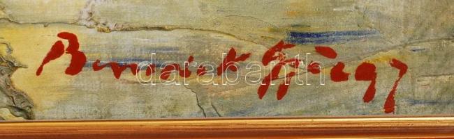 Benedek György (1934-): Tengerparti táj. Olaj, vászon, jelzett, keretben, 50×70 cm