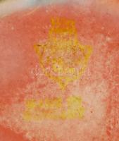 Zsolnay üldögélő kislány, eozin mázas, jelzett (pajzs), hibátlan, 7×7 cm