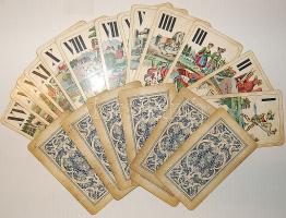 cca. 1910 Piatnik tarot kártya pakli hiányos