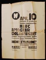 cca 1936-1939 A Nemzeti Front nemzetiszocialista párt plakátja 60x46 cm