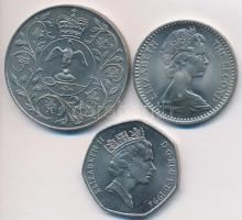 Vegyes: Rodézia 1964. 25c CuNi + Nagy-Britannia 1977. 25p CuNi "Uralkodás ezüst jubileuma"...