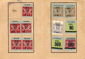 1945 Magyar Magánalkalmazottak Szabad Szakszervezete tagsági igazolvány a szakszervezet saját bélyeg...