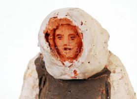 Hatvani jelzéssel: Kofaasszony. Festett kemény cserép, m:14 cm