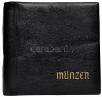 Münzen feliratú műbőr éremtartó album, 8 berakólappal, összesen 72 férőhellyel