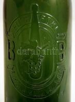Antik üveg palack " Budafoki Borpalackozó Vállalat" felirattal, hibátlan, m:28 cm