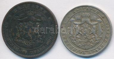 Bulgária 1881. 5S Br + 1925. 2L CuNi T:2-,3
Bulgaria 1881. 5 Stotinki Br + 1925. 2 Leva CuNi C:VF,F