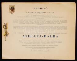 1932 Meghívó a Magyar Athletikai Club által rendezett Athleta-bálra. A háziasszonyok, rendezők és védnökök névsorával. 