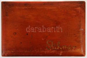 Stühmer antik fa doboz, alján apró repedéssel, 13×20 cm
