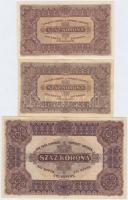 1920. 100K "Orell Füssli Zürich" + 1923. 100K (2x) "T.W." + "Magyar Pénzjeg...